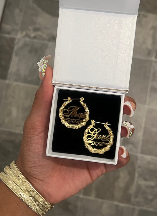 "That Gurl" Bamboo Hoop Earrings